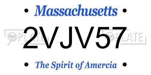 2VJV57 Massachusetts License Plate