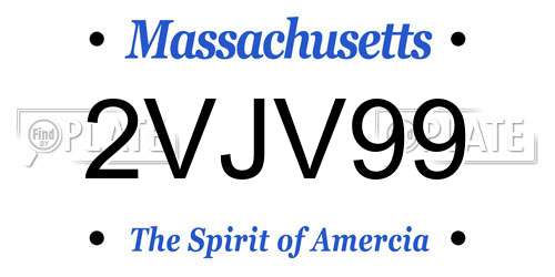 2VJV99 Massachusetts License Plate