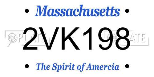 2VK198 Massachusetts License Plate