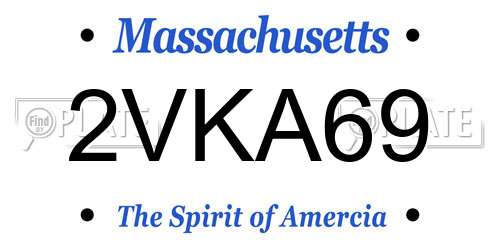 2VKA69 Massachusetts License Plate