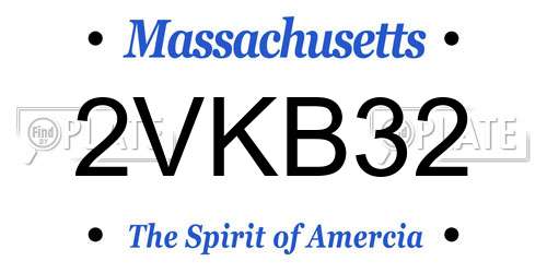 2VKB32 Massachusetts License Plate