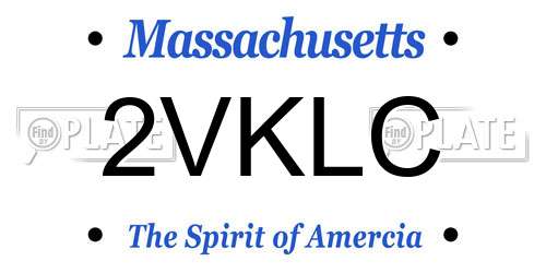 2VKLC Massachusetts License Plate