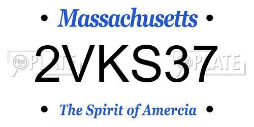 2VKS37 Massachusetts License Plate