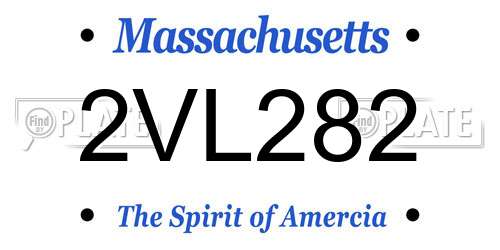 2VL282 Massachusetts License Plate