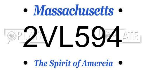 2VL594 Massachusetts License Plate