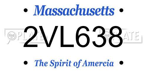 2VL638 Massachusetts License Plate