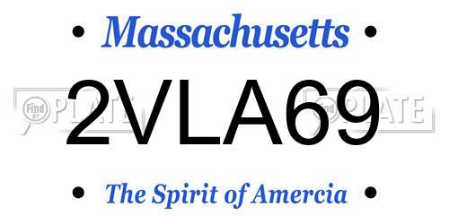 2VLA69 Massachusetts License Plate