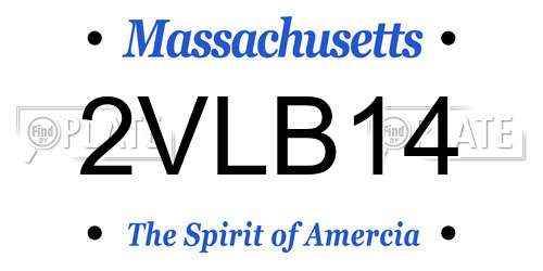 2VLB14 Massachusetts License Plate