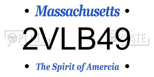 2VLB49 Massachusetts License Plate