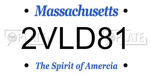 2VLD81 Massachusetts License Plate