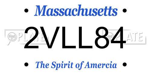 2VLL84 Massachusetts License Plate