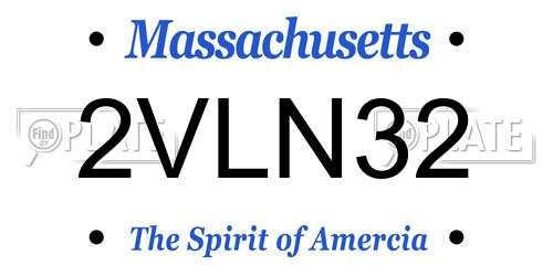 2VLN32 Massachusetts License Plate