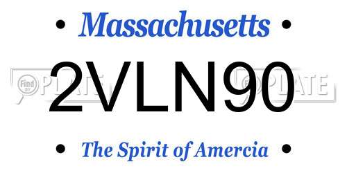 2VLN90 Massachusetts License Plate