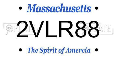 2VLR88 Massachusetts License Plate