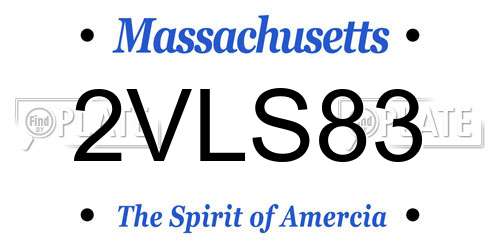 2VLS83 Massachusetts License Plate