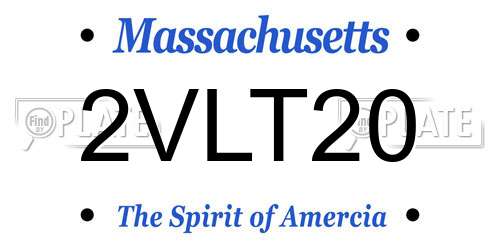 2VLT20 Massachusetts License Plate