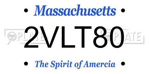 2VLT80 Massachusetts License Plate