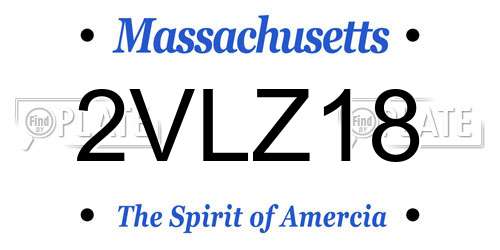 2VLZ18 Massachusetts License Plate