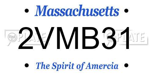 2VMB31 Massachusetts License Plate