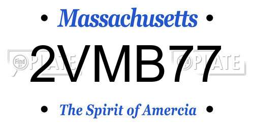 2VMB77 Massachusetts License Plate
