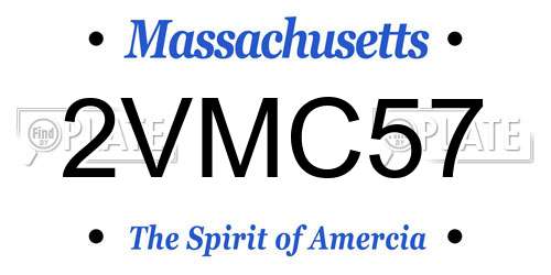 2VMC57 Massachusetts License Plate