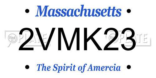 2VMK23 Massachusetts License Plate
