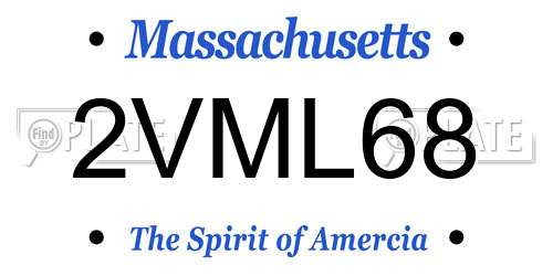 2VML68 Massachusetts License Plate
