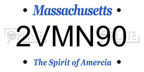 2VMN90 Massachusetts License Plate