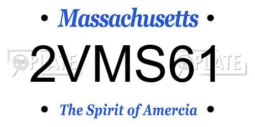 2VMS61 Massachusetts License Plate