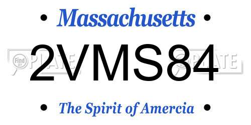 2VMS84 Massachusetts License Plate