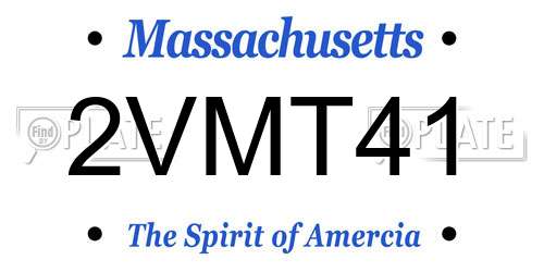 2VMT41 Massachusetts License Plate