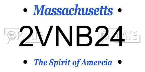 2VNB24 Massachusetts License Plate