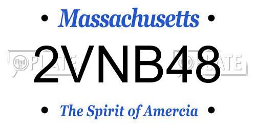2VNB48 Massachusetts License Plate