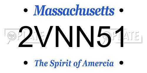 2VNN51 Massachusetts License Plate