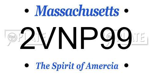 2VNP99 Massachusetts License Plate