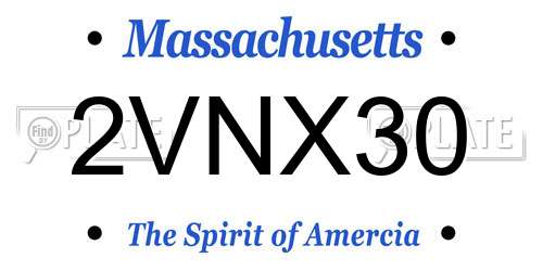 2VNX30 Massachusetts License Plate