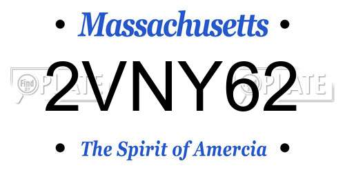 2VNY62 Massachusetts License Plate