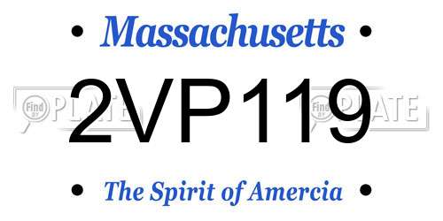2VP119 Massachusetts License Plate