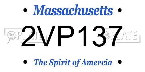 2VP137 Massachusetts License Plate