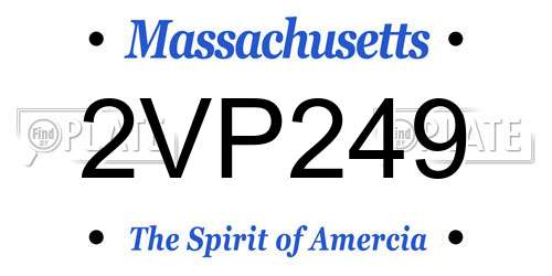 2VP249 Massachusetts License Plate