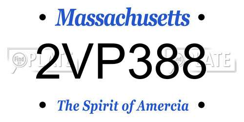 2VP388 Massachusetts License Plate