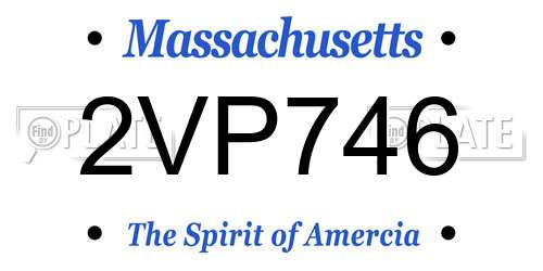 2VP746 Massachusetts License Plate