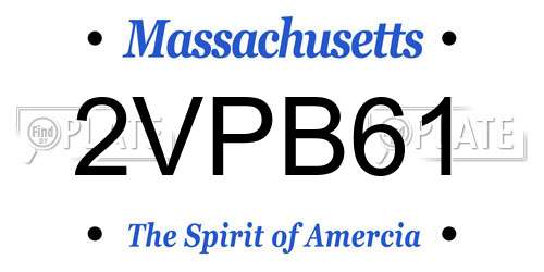 2VPB61 Massachusetts License Plate