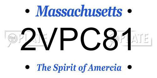 2VPC81 Massachusetts License Plate