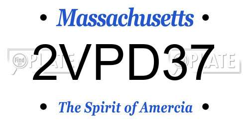 2VPD37 Massachusetts License Plate