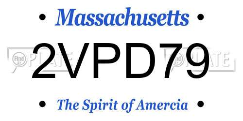2VPD79 Massachusetts License Plate