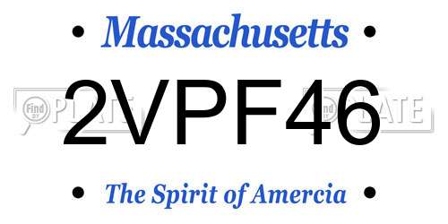 2VPF46 Massachusetts License Plate