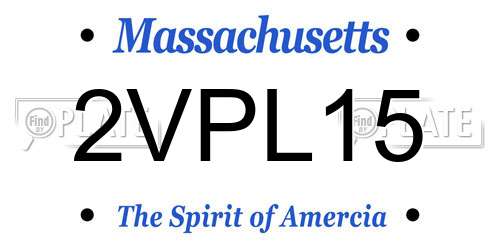 2VPL15 Massachusetts License Plate