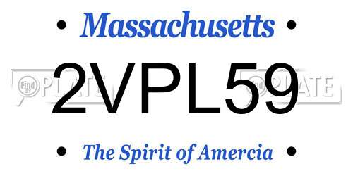 2VPL59 Massachusetts License Plate