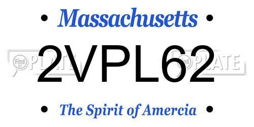 2VPL62 Massachusetts License Plate